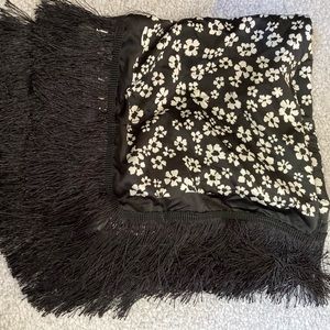 Black and white square scarf